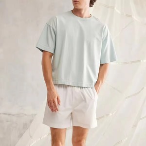 OEM personnalisé 230 g/m² 85% coton 15% polyester mélange t-shirt personnalisé brodé t-shirt doux mélange polyester t-shirt - Product Image 1