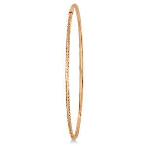 Brazalete Apilable de Oro Rosa de 14K con Corte de Diamante - Product Image 1