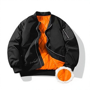 Chaqueta Universitaria de Satén con Logotipo Personalizado OEM, Chaquetas Bomber de Moda para Hombre, Ropa Sedosa y Brillante, Estilo Hip Hop, Forro Naranja, Resistente al Viento - Product Image 1
