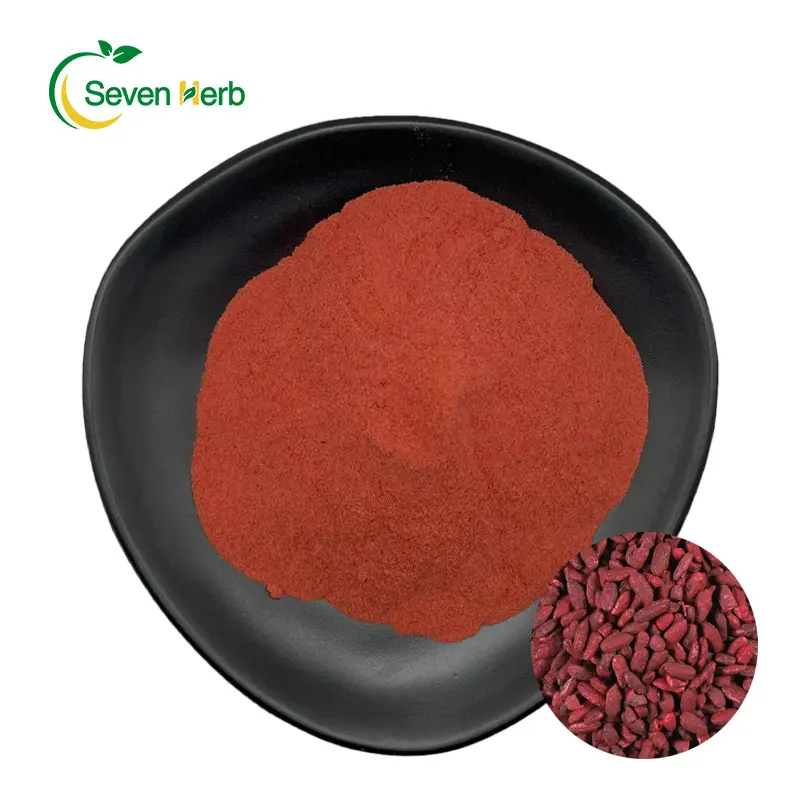 Hoge Kwaliteit Monascus Purpureus Rode Kleurstof Poeder Pure Rode Gist Rijst Extract 1.5%-5% Monacolin K