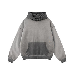 Personnalisable Washed Stonewash Baggy Acid Wash Sweatshirts à capuche et sweatshirts pour hommes - Product Image 3