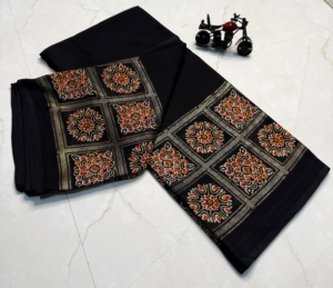 Nuevo diseñador Sari borde tejido pesado y hermosa Impresión de estilo HD BATIK - Product Image 5