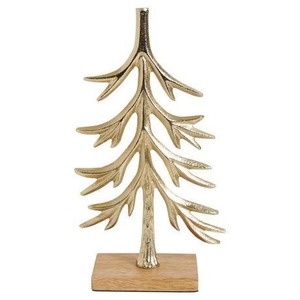 Gold Plated <b>Christmas</b> <b>Tree</b> Sculpture <b>Modern</b> Metal Decor Tabletop Ornament Winter Holiday Decoration Plant Theme - Product Image 1