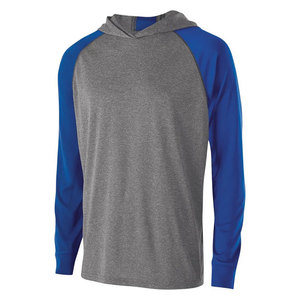 Camiseta con Capucha de Color Verde/Gris, Estilo Raglán, al por Mayor - Product Image 5