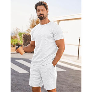 Ensemble de fitness d'été pour hommes avec t-shirt à manches courtes et short respirant et léger pour l'entraînement ou les loisirs - Product Image 2