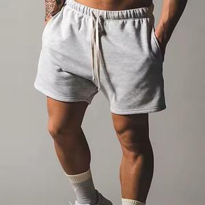 Pantalones cortos de gimnasio y Baloncesto de verano con logotipo personalizado, pantalones cortos de entrenamiento transpirables de rizo francés para deportes, informales teñidos lisos con patrón sólido - Product Image 1