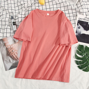 เสื้อยืดผู้หญิงใหม่ฤดูร้อนเสื้อยืดแขนสั้นผ้าฝ้ายแท้สำหรับผู้หญิงเสื้อยืดสีบริสุทธิ์ - Product Image 3