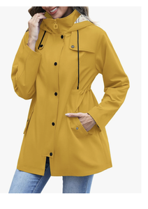 Abrigo Impermeable Largo con Capucha para Mujer, Chaqueta Cortavientos Forrada, Nuevo Modelo Directo de Fábrica, Bangladesh - Product Image 3