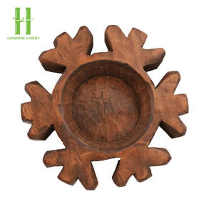 ชามแป้งไม้อะคาเซียธรรมชาติสำหรับตกแต่งบ้านโบราณและเป็นของขวัญตกแต่งคริสต์มาสผลิตในเวียดนาม - Product Image 3