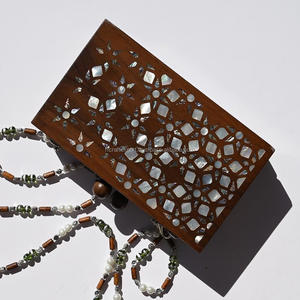 กระเป๋าคลัตช์เรซิ่นสตรี,กระเป๋ามีสายสะพายแบบชาติพันธุ์พิมพ์ลายเคลือบไม้แนววินเทจทำด้วยมือ - Product Image 5