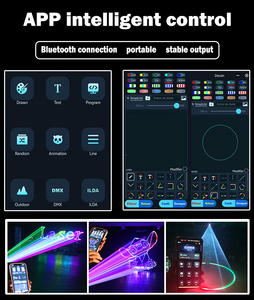 NF Dj Laser Show RGB Animación Texto Luz láser 3W/4W Plug Play Control de aplicación con batería para DJ/KTV Efectos de haz azul y rojo - Product Image 2