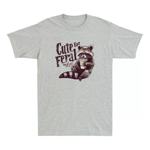 Camiseta Vintage para hombre con estampado lindo Pero salvaje divertido mapache bebiendo - Product Image 5