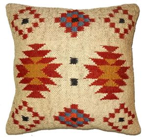 Alfombra de yute de lana cuadrada de estilo moderno tejida a mano, funda de cojín decorativa Bohemia rústica Vintage, funda de almohada para decoración del hogar - Product Image 2