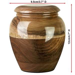 Walnut Adult Urns for <b>Ashes</b> Wooden Urn With <b>Keepsake</b> Made of Wood Decorative Burial Urns Funeral Supplies - Product Image 6