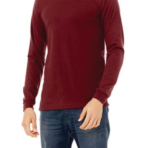T-shirt à manches longues Unisex Heather CVC-Cardinal, 52% Airlume Cotton 48% Poly, 4.2 oz - Product Image 5