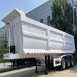 Alta calidad 3 ejes 40 metros cúbicos camión basculante trasero hidráulico remolque Semi remolque rueda Tractor para la venta - Product Image 1