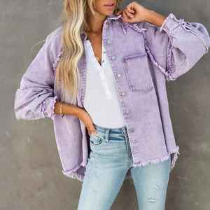 Chaquetas largas de mezclilla para mujer, talla grande, para exteriores, venta directa de fábrica, alta calidad, personalizadas, 2024, gran oferta. - Product Image 4