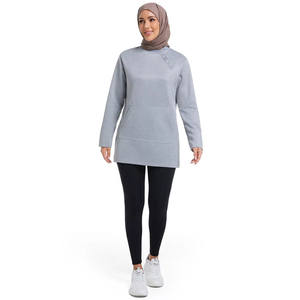 OEM Vêtements de sport décontractés pour femmes musulmanes Automne Mode manches style sueur Combinaison unie avec broderie Vêtements islamiques pour filles - Product Image 4