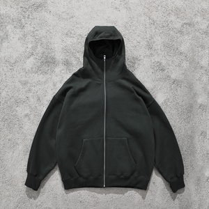 Fabricante personalizado Fleece Cotton Full Zip Up Hoodie Puff Print Acid Washed Hoodies - Product Image 4