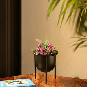 Pots de jardinière en métal de fer doré de style moderne de luxe avec support pour accessoires de jardin de balcon - Product Image 6