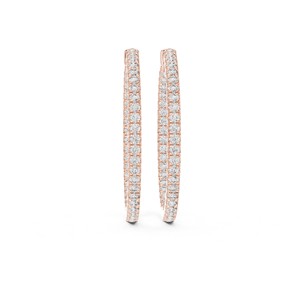 Pendientes de Aro Grandes con Moissanita Redonda en Forma de U, Plata de Ley 925, Círculo Completo de 90 Piedras - Product Image 2