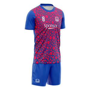 Venta al por mayor personalizado 100% poliéster fútbol desgaste cómodo completo sublimación uniforme de fútbol con conjuntos de camisetas transpirables - Product Image 1
