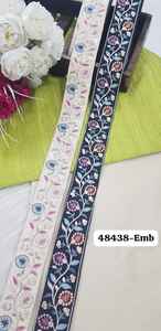 กำหนดเองทำดอกไม้ปักในสองรูปแบบสีในการออกแบบชาติพันธุ์สำหรับเสื้อผ้าสุภาพสตรีและชุดในความกว้าง1.25นิ้ว - Product Image 3