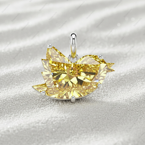 Idées cadeaux de Noël en argent sterling 925 pour mari, pendentifs et breloques fantaisie uniques en diamant jaune, bijoux fins, moineau - Product Image 2