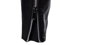 Veste en cuir Sialkot veste de moto d'hiver fermeture à glissière motif décoration veste en toile en cuir pour hommes et femmes - Product Image 5