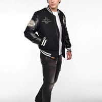 2024 gros personnalisé Chenille broderie Patch hommes vestes en cuir manches Bomber Baseball Letterman Versity vestes