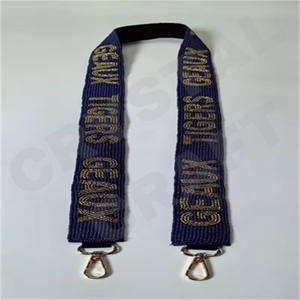 Correa de Bolso Bordada a Mano con Cuentas de Semillas de Oro Blanco Personalizada CRYSTAL CRAFT con 'Hook Em Horns' para Accesorios de Bolsos - Product Image 5