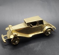 Modèle de voiture vintage en aluminium Art Déco, artisanat en métal, sculpture ornée, figurine miniature décorative de collection
