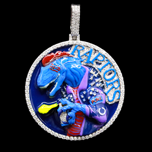 Pendentif en acier inoxydable personnalisé, style hip-hop, rap, serti de diamants CZ glacés - Product Image 1