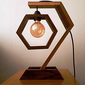 Lampe de table à socle en bois douille d'ampoule PRODUIT DE VENTE CHAUDE Lampe de table en bois ARTISANAT - Product Image 6