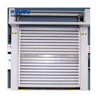 Puerta industrial de aluminio rígido enrollable rápida, exterior, transparente, barata, para sobrecabeza al por mayor
