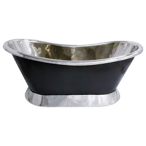 Nickel and Black brass bath tub dual tone for luxury bathroom hotel home customized size & shape for bathroom made in india 2023