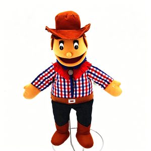 Marioneta de Vaquero Educativa para Contar Cuentos para Niños, Accesorios de Peluche para Cumpleaños, Juego de Imitación y Práctica de Ventriloquismo para Principiantes - Product Image 1