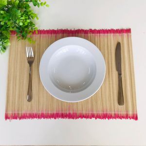 Chemin de table en bambou naturel et tapis de thé coussin chauffant pour la décoration de restaurant de café à la maison pour les fêtes - Product Image 2