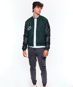 2023 nouveaux hommes Varsity College veste personnaliser logo broderie manches régulières en cuir haute rue Varsity veste lavable - Product Image 3