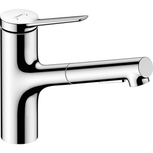 Single-Lever Kitchen Faucet Zesis M33 150 Pull-Out <b>Spray</b> Head 2 Jets Chrome Finish - Product Image 1