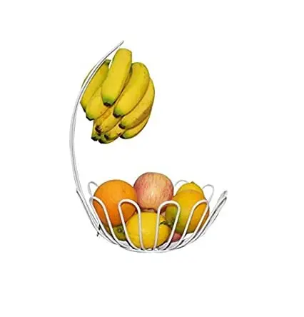 A cubeta mais vendida dos frutos do metal para a cesta contemporânea do fruto com a banana que pendura o balde dos frutos do metal a preço barato