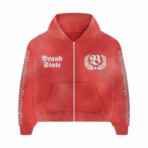 Collection hiver travail avec strass survêtements à fermeture éclair évasée personnalisés pour hommes survêtements respirants à fermeture éclair de jogging lavés à l'acide personnalisés - Product Image 2