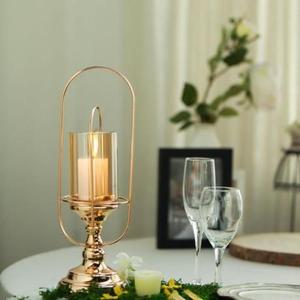 Portavelas de metal con acabado recubierto de polvo de plata de primera calidad, centro de mesa para ajustes de mesa de lujo - Product Image 2