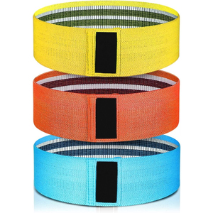 Wholesale Custom Made Yoga Booty Bands Set Non-Rolling Hip Circle <b>Fabric</b> Resistance Bands (Medium Resistance) for Shaping - Product Image 1