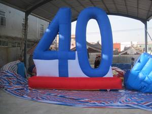 Ballon gonflable bleu 40 pour événements publicitaires, pompe à air électrique pour gonflage - Product Image 1