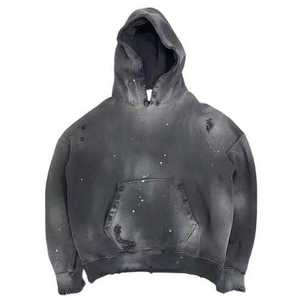 Sweat à capuche d'hiver pour femme anti-rides et respirant - Vintage, double délavage acide, effet délavé au soleil, design personnalisé sur le devant, streetwear 100% - Product Image 2