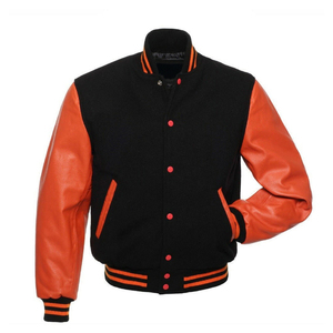 Nouveau modèle 2025 : Blouson universitaire de baseball en cuir avec manches en cuir et devant en laine, imperméable et respirant, avec patchs brodés personnalisés, style High Street - Product Image 3