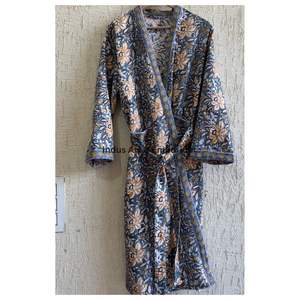 Peignoir en coton 60s imprimé à la main, collection été, vente en gros - Product Image 4