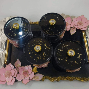 Pure Hand-crafted Design Resin Dry <b>Fruit</b> Jar Set of 2 for Flat Restaurants & Hotels Dry <b>Fruit</b> Servings - Product Image 5