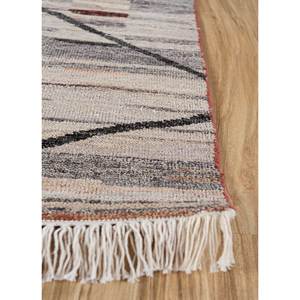 Alfombra Afgana de Lana Anudada a Mano Zuri EA-7114, Roja y Naranja, Geométrica Abstracta, de Viscosa, para Sala de Estar, Pasillo, Forma Rectangular - Product Image 4
